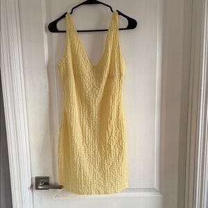 Amazon Yellow Textured Mini Dress